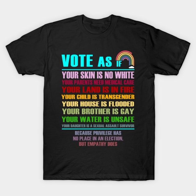 Vote As If Shirt, LGBTQ Shirt, LGBTQ Rights Shirt, Human Rights Shirt, Pride Shirt, Proud Shirt, Pride Month, Roe v Wade Shirt, Vote Gift T-Shirt by YolandaRoberts